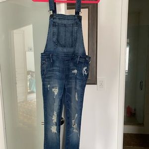 Black Orchid Denim skinny distressed overalls